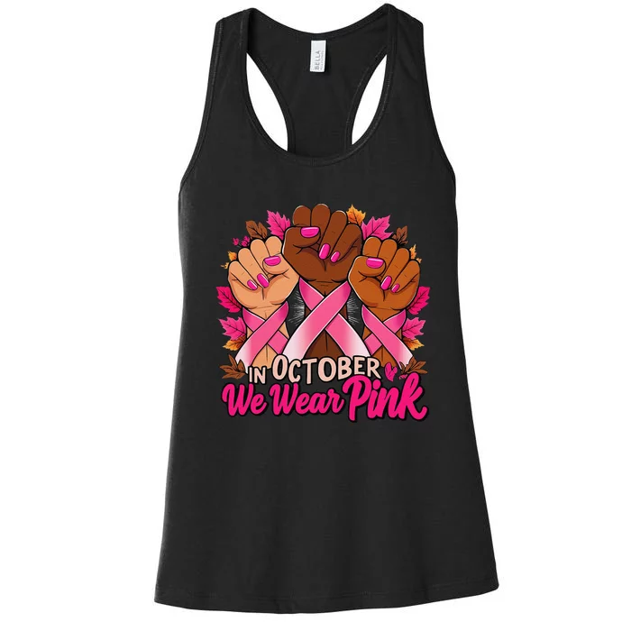 Breast Cancer Awareness 2024 In October We Wear Pin.K Women's Racerback Tank