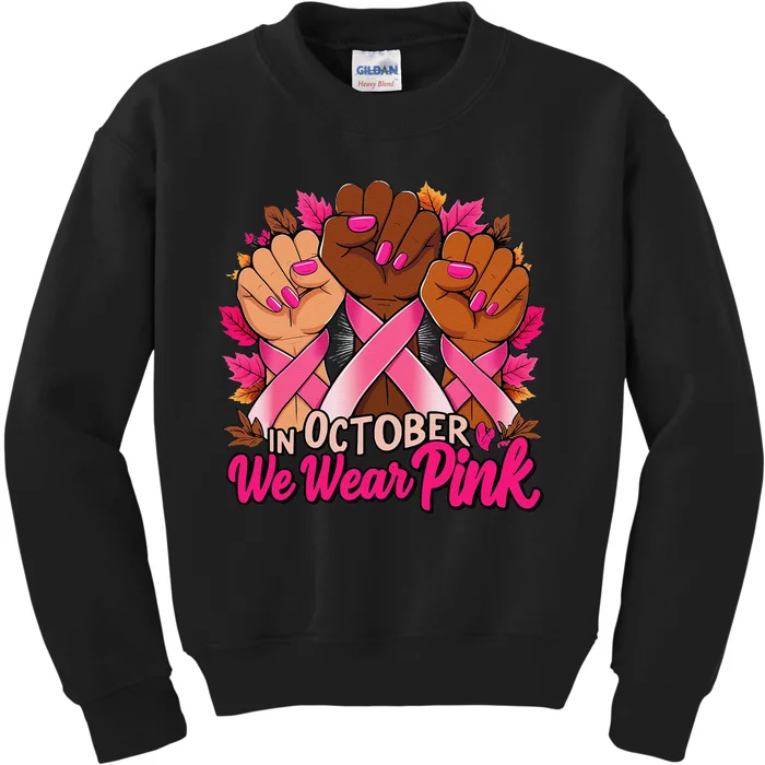 Breast Cancer Awareness 2024 In October We Wear Pin.K Kids Sweatshirt