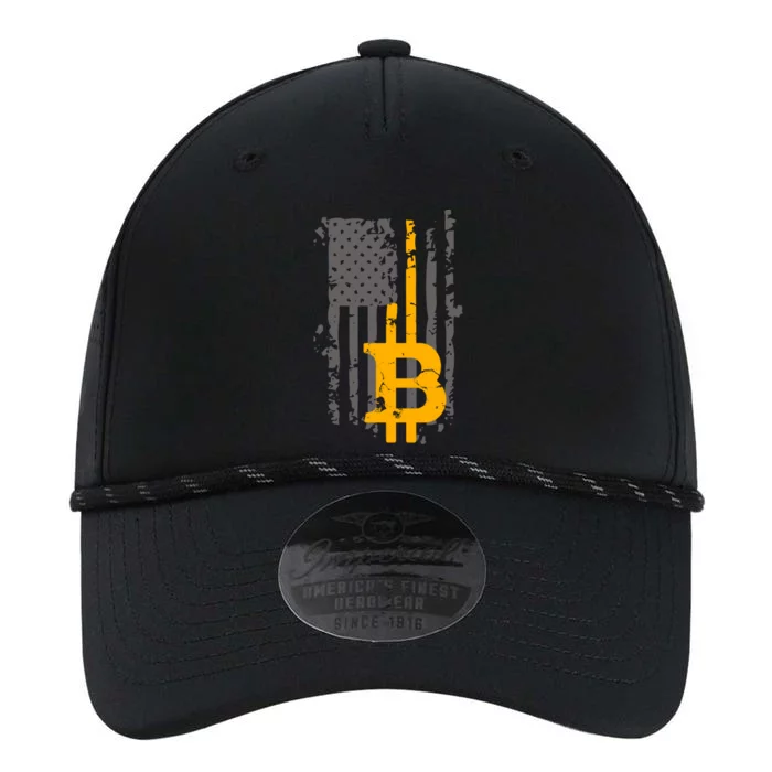 Bitcoin Crypto American Flag Gold Thin Line Performance The Dyno Cap