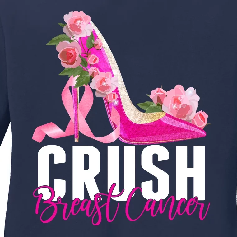 Breast Cancer Awareness Crush Breast Cancer Ladies Long Sleeve Shirt