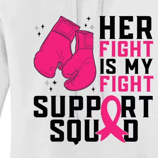 Breast Cancer Awareness Husband Support Squad Women's Pullover Hoodie