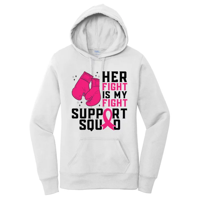 Breast Cancer Awareness Husband Support Squad Women's Pullover Hoodie