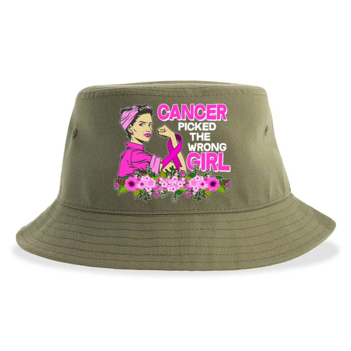 Breast Cancer Awareness Cancer Picked The Wrong Girl Warrior Sustainable Bucket Hat