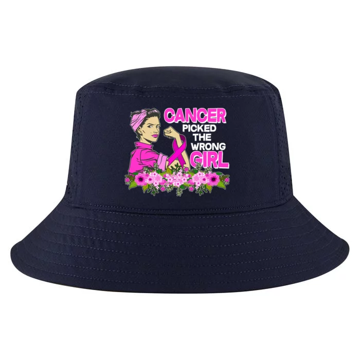 Breast Cancer Awareness Cancer Picked The Wrong Girl Warrior Cool Comfort Performance Bucket Hat