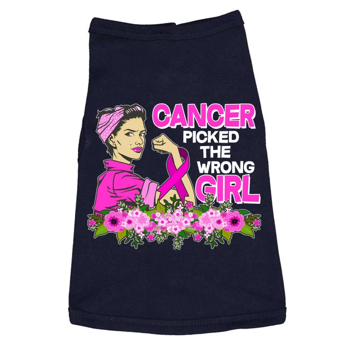 Breast Cancer Awareness Cancer Picked The Wrong Girl Warrior Doggie Tank