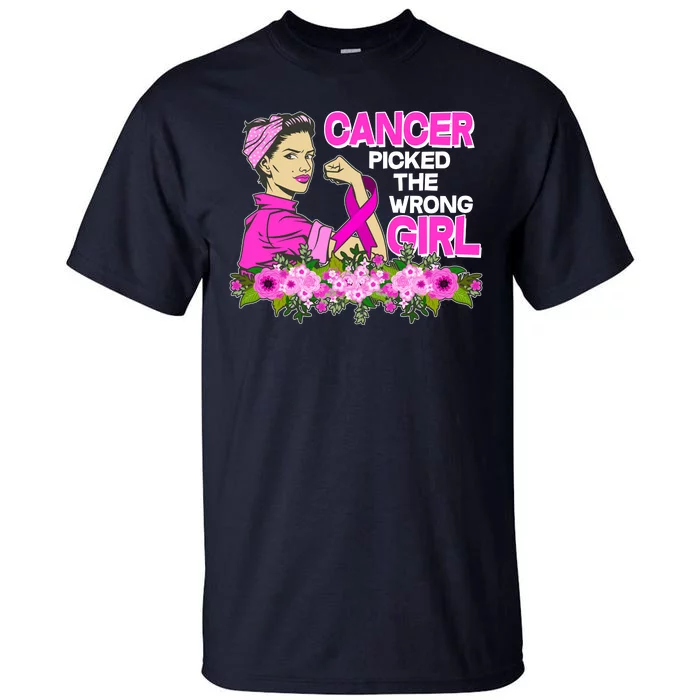 Breast Cancer Awareness Cancer Picked The Wrong Girl Warrior Tall T-Shirt