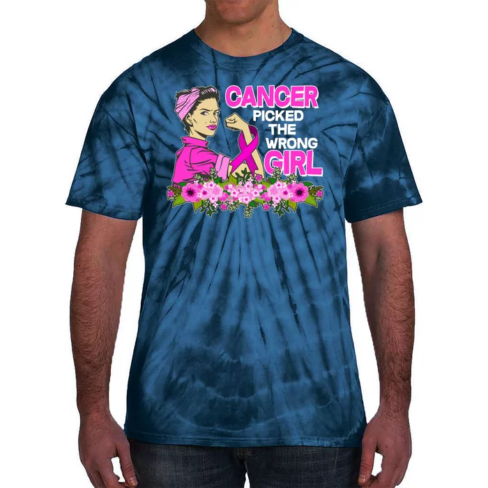 Breast Cancer Awareness Cancer Picked The Wrong Girl Warrior Tie-Dye T-Shirt