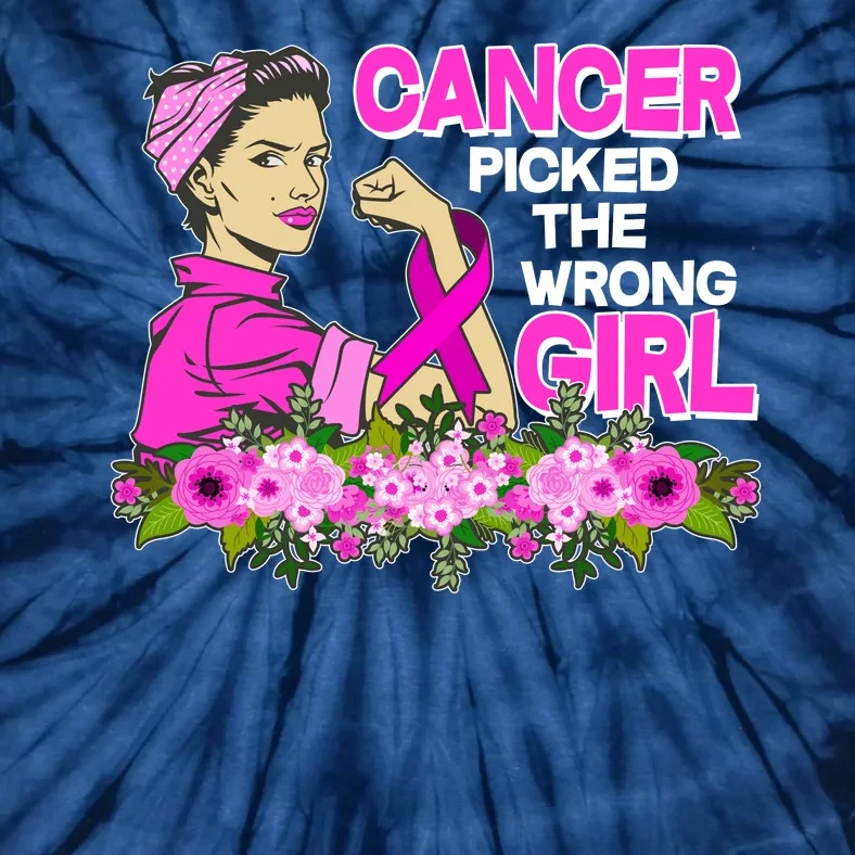 Breast Cancer Awareness Cancer Picked The Wrong Girl Warrior Tie-Dye T-Shirt