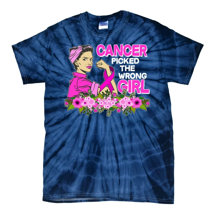 Breast Cancer Awareness Cancer Picked The Wrong Girl Warrior Tie-Dye T-Shirt