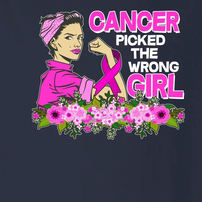 Breast Cancer Awareness Cancer Picked The Wrong Girl Warrior Toddler Long Sleeve Shirt