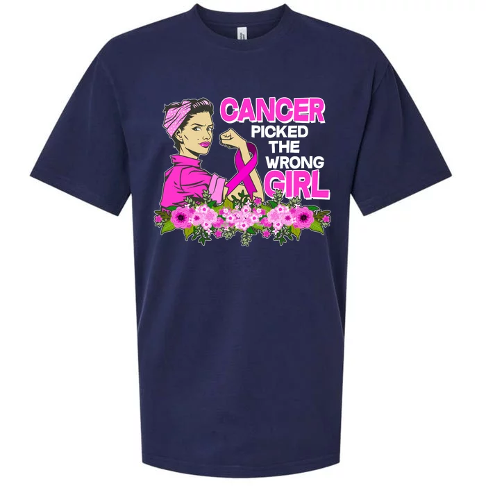 Breast Cancer Awareness Cancer Picked The Wrong Girl Warrior Sueded Cloud Jersey T-Shirt