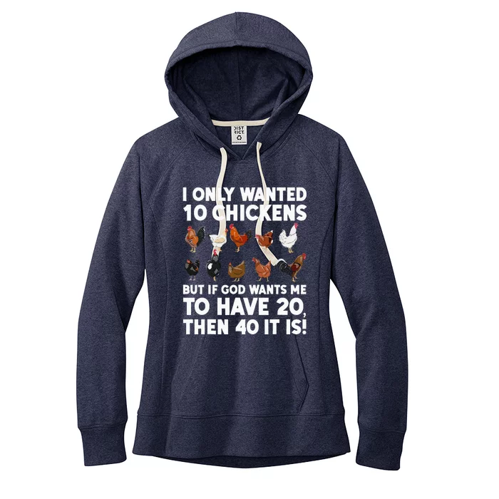 Best Chicken Art Poultry Themed Chicken Farmer Women's Fleece Hoodie