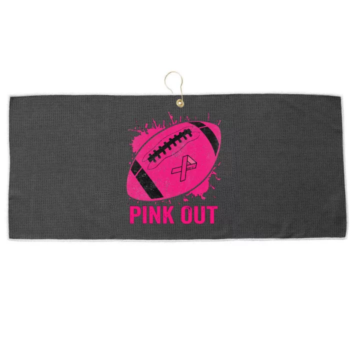 Breast Cancer Awareness Football Breast Cancer Large Microfiber Waffle Golf Towel