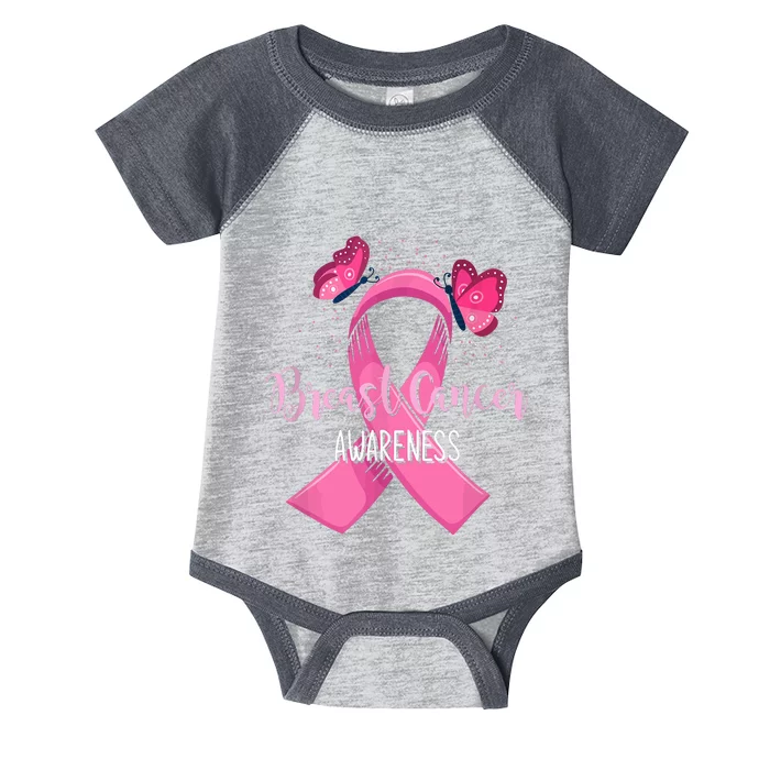 Breast Cancer Awareness Support Infant Baby Jersey Bodysuit