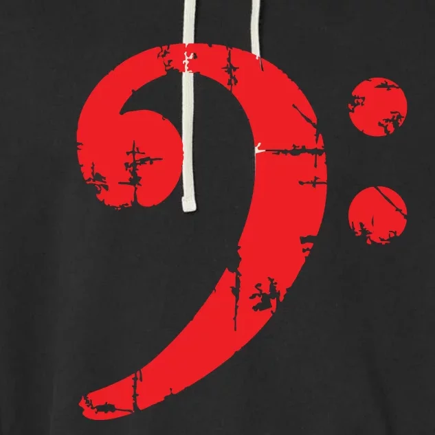 Bass Clef Antique Red Bass Players Garment-Dyed Fleece Hoodie