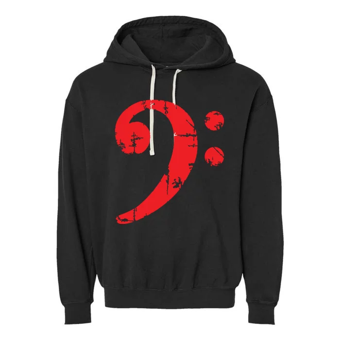 Bass Clef Antique Red Bass Players Garment-Dyed Fleece Hoodie