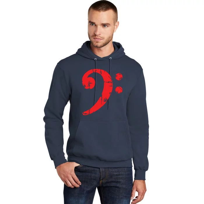 Bass Clef Antique Red Bass Players Tall Hoodie