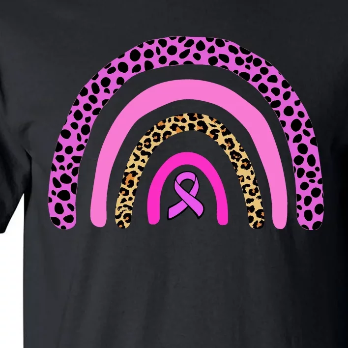 Breast Cancer Awareness Rainbow Leopard Design Tall T-Shirt