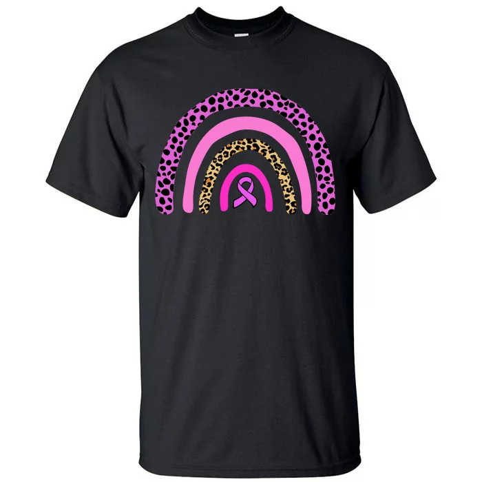 Breast Cancer Awareness Rainbow Leopard Design Tall T-Shirt