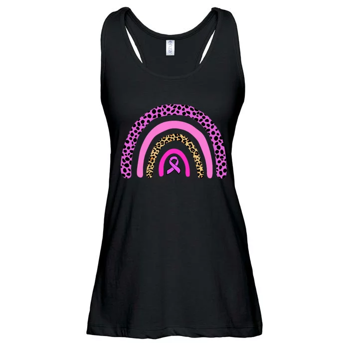 Breast Cancer Awareness Rainbow Leopard Design Ladies Essential Flowy Tank