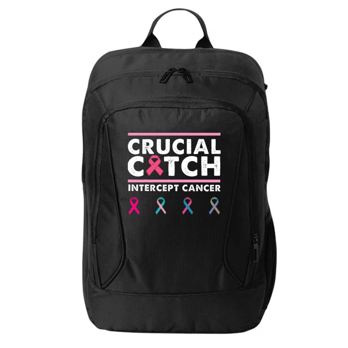 Breast Cancer Awareness Crucial A Catch Intercept Cancer City Backpack