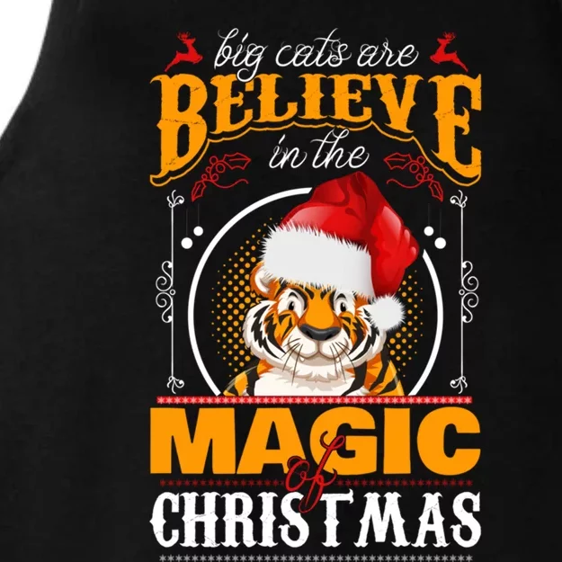 Big Cats Are Believe In The Magic Of Christmas Great Gift Ladies Tri-Blend Wicking Tank