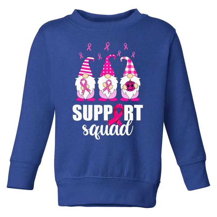 Breast Cancer Awareness Gnomes Support Squad Toddler Sweatshirt