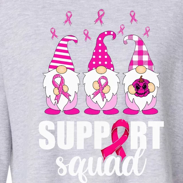 Breast Cancer Awareness Gnomes Support Squad Cropped Pullover Crew