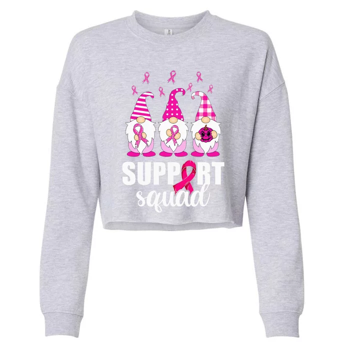 Breast Cancer Awareness Gnomes Support Squad Cropped Pullover Crew