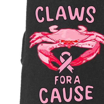 Breast Cancer Awareness Claws For A Cause Crab Doggie 3-End Fleece Hoodie