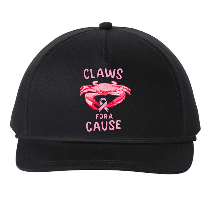 Breast Cancer Awareness Claws For A Cause Crab Snapback Five-Panel Rope Hat