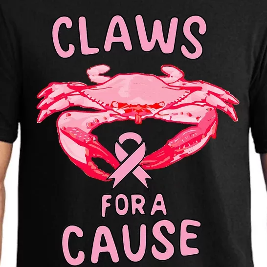 Breast Cancer Awareness Claws For A Cause Crab Pajama Set