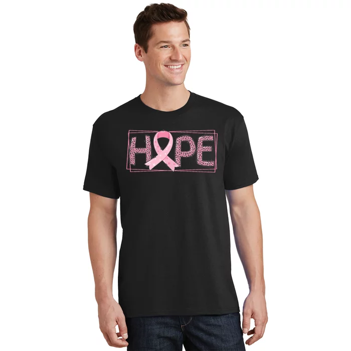 Breast Cancer Awareness Leopard Ribbon T-Shirt