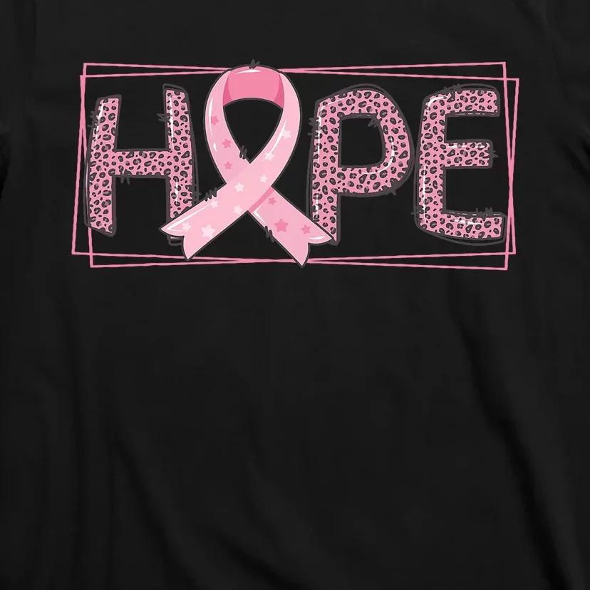 Breast Cancer Awareness Leopard Ribbon T-Shirt