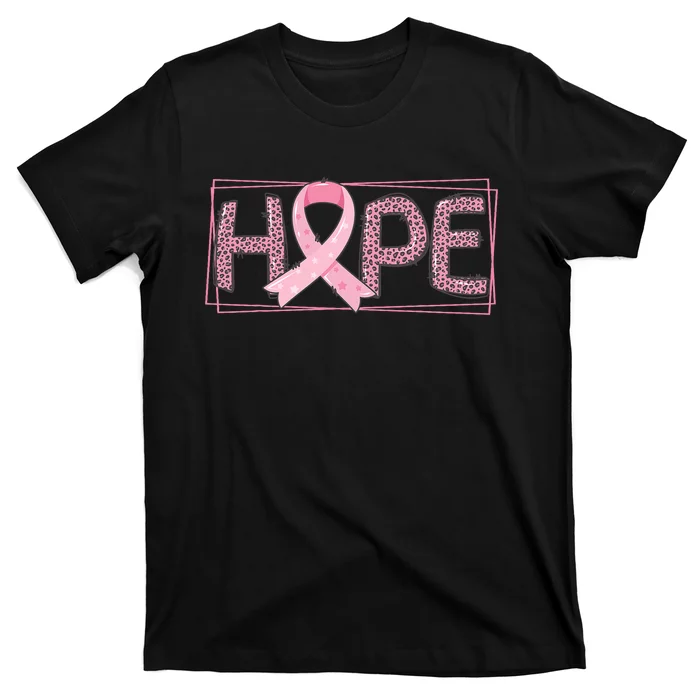 Breast Cancer Awareness Leopard Ribbon T-Shirt