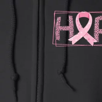 Breast Cancer Awareness Leopard Ribbon Full Zip Hoodie