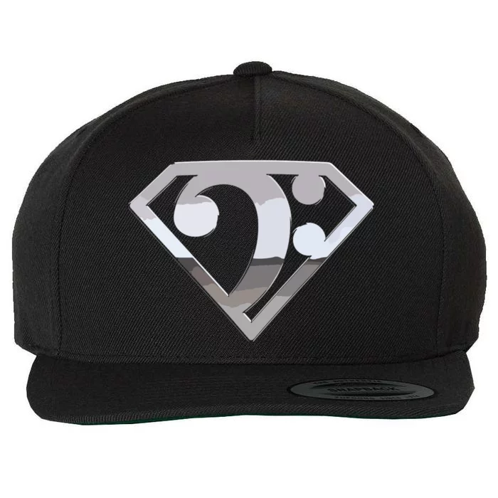 Bass Clef Bass Hero Sign Bass Guitar Player Bassist Wool Snapback Cap