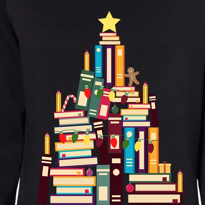 Booklovers Christmas Book Tree Funny Gift Womens California Wash Sweatshirt