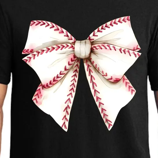 Baseball Coquette Bow Pajama Set