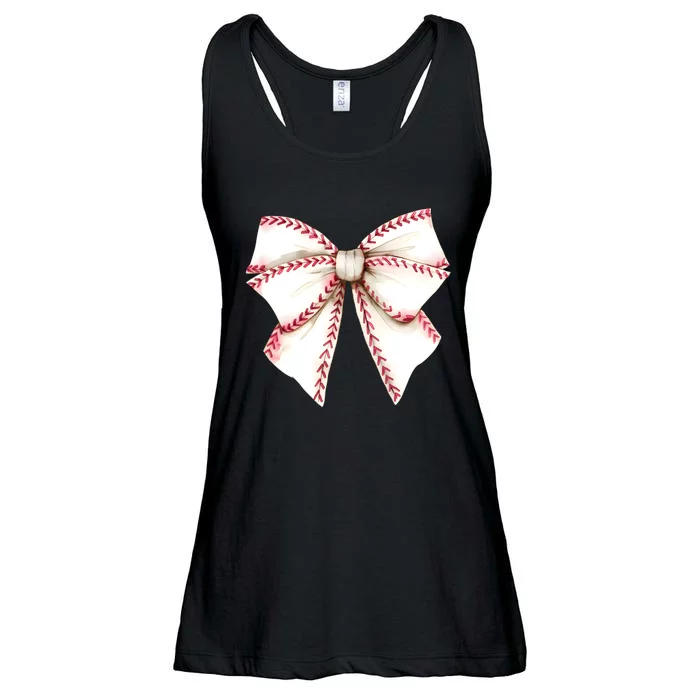 Baseball Coquette Bow Ladies Essential Flowy Tank