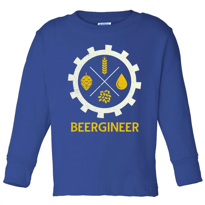 Beergineer Craft Beer Brewer Engineer Homebrew Ipa Gift Cool Gift Toddler Long Sleeve Shirt