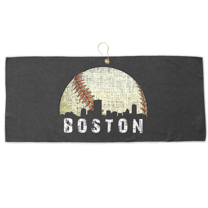 Boston Cityscape Baseball Lover Large Microfiber Waffle Golf Towel