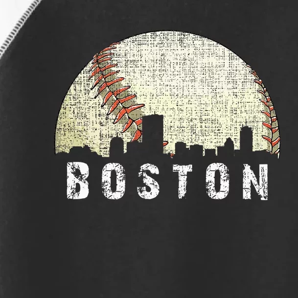 Boston Cityscape Baseball Lover Toddler Fine Jersey T-Shirt