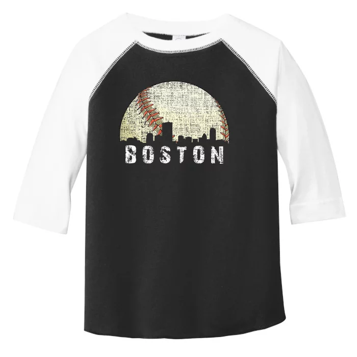 Boston Cityscape Baseball Lover Toddler Fine Jersey T-Shirt