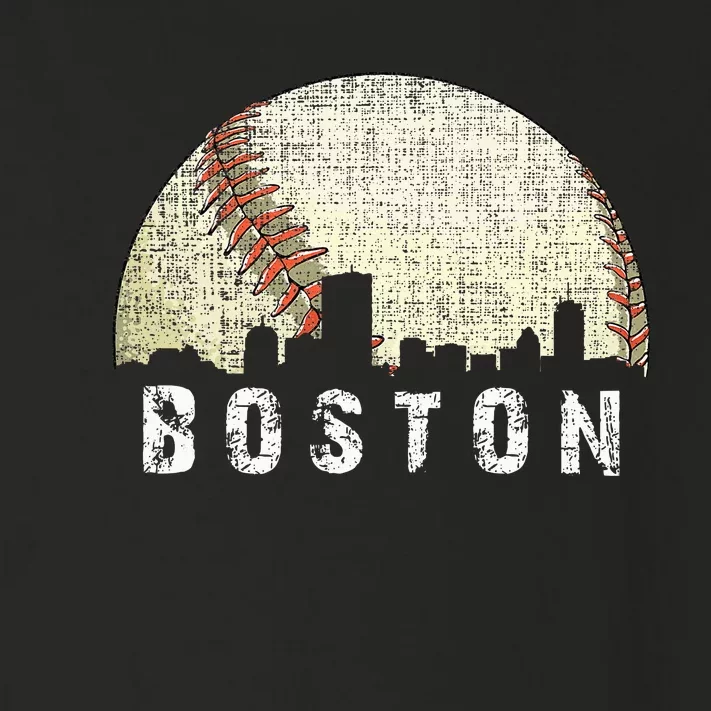 Boston Cityscape Baseball Lover Toddler Long Sleeve Shirt