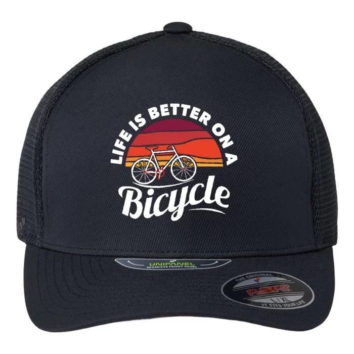 Bike Cycling Biking Cyclist Retro Theme Bicycle Quote Saying Funny Gift Flexfit Unipanel Trucker Cap