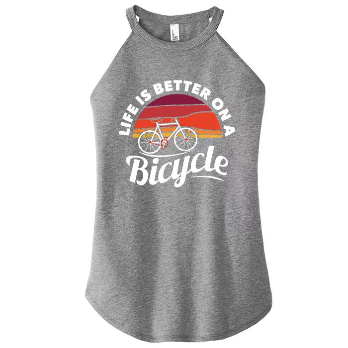 Bike Cycling Biking Cyclist Retro Theme Bicycle Quote Saying Funny Gift Women’s Perfect Tri Rocker Tank