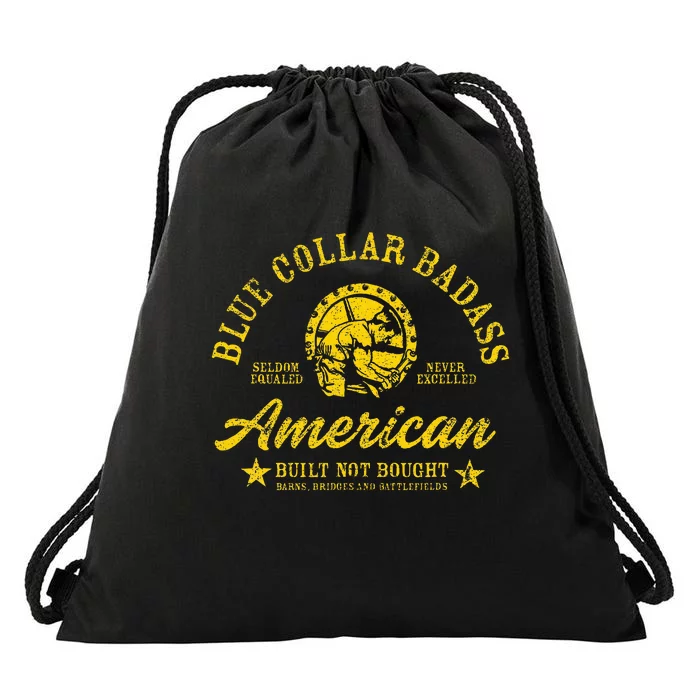 Blue Collar Badass Drawstring Bag