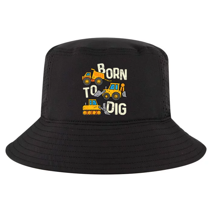 Boy Construction Born To Dig Excavator Digger Trucks Cool Comfort Performance Bucket Hat