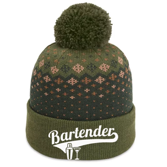 Bartender Cocktail The Baniff Cuffed Pom Beanie